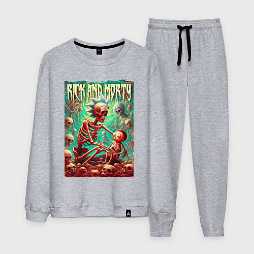 Мужской костюм Rick and Morty in the hell / Меланж – фото 1