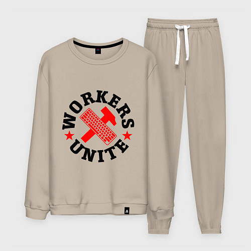 Мужской костюм Работники клавиатуры / Миндальный – фото 1