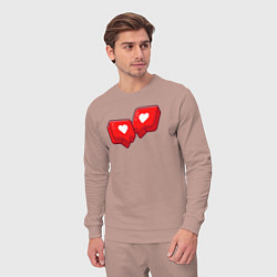 Костюм хлопковый мужской Love like, цвет: пыльно-розовый — фото 2