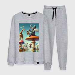 Мужской костюм Слон играет на саксофоне жирафу