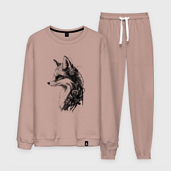 Костюм хлопковый мужской Лис-андроид, цвет: пыльно-розовый