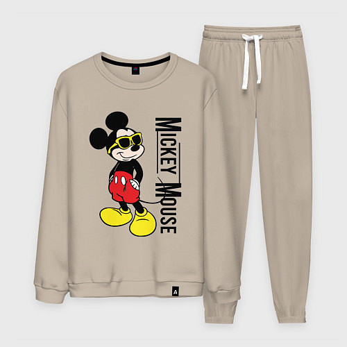 Мужской костюм Микки Маус и надпись / Миндальный – фото 1