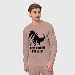 Костюм хлопковый мужской Godzilla best friend, цвет: пыльно-розовый — фото 2