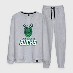 Костюм хлопковый мужской Milwaukee Bucks NBA, цвет: меланж