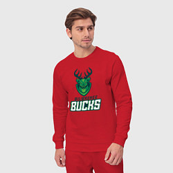 Костюм хлопковый мужской Milwaukee Bucks NBA, цвет: красный — фото 2