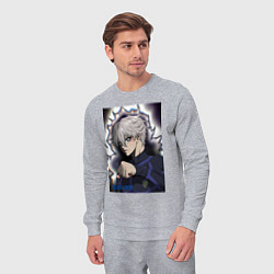 Костюм хлопковый мужской Сейширо Наги - Синяя тюрьма: Блю Лок, цвет: меланж — фото 2