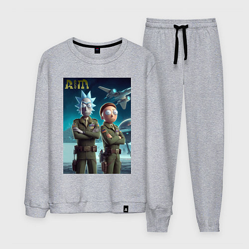 Мужской костюм Rick and Morty - air force нейроарт / Меланж – фото 1
