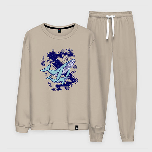 Мужской костюм Космические киты / Миндальный – фото 1