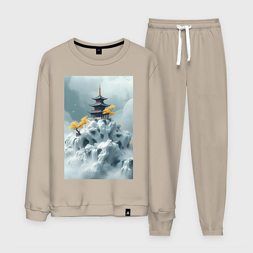 Мужской костюм Тихий японский пейзаж / Миндальный – фото 1