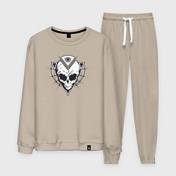 Костюм хлопковый мужской Skull eye, цвет: миндальный