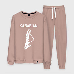 Костюм хлопковый мужской Kasabian - logo, цвет: пыльно-розовый