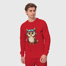 Костюм хлопковый мужской Сова геймер, цвет: красный — фото 2