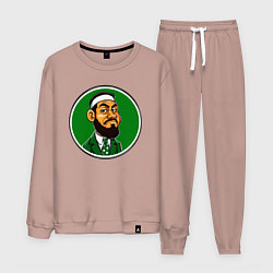 Костюм хлопковый мужской Бостон Селтикс Браун, цвет: пыльно-розовый
