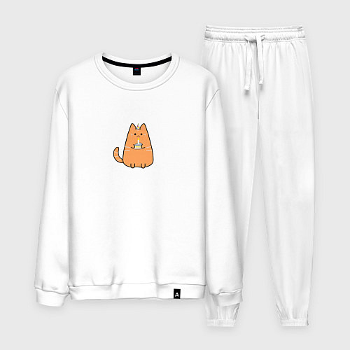 Мужской костюм Кот день рождения / Белый – фото 1