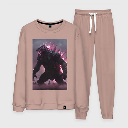 Мужской костюм Рев Годзиллы / Пыльно-розовый – фото 1