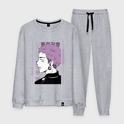 Костюм хлопковый мужской Токийские мстители Такаши Мицуя, цвет: меланж