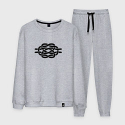 Костюм хлопковый мужской Декоративный узел, цвет: меланж