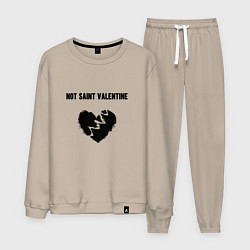 Костюм хлопковый мужской Not saint valentine, цвет: миндальный