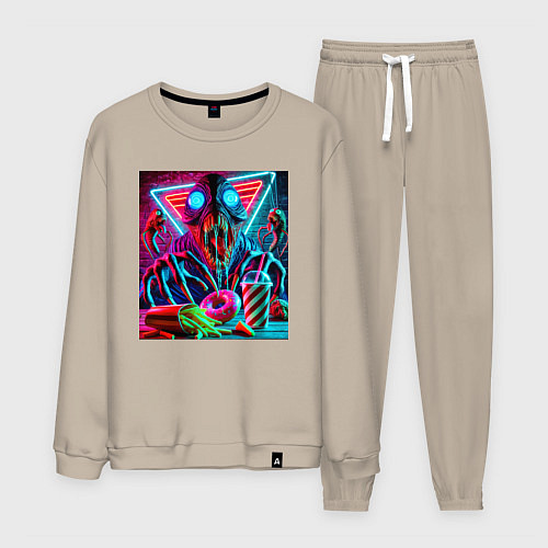 Мужской костюм Последствие употребления фастфуда / Миндальный – фото 1