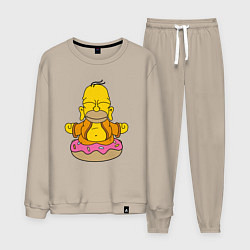 Костюм хлопковый мужской Homer yoga, цвет: миндальный