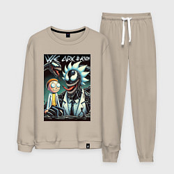 Костюм хлопковый мужской Morty and Rick - meme we are Venom, цвет: миндальный