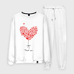 Костюм хлопковый мужской Thank you for your love, цвет: белый