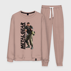 Костюм хлопковый мужской Снейк Солид, цвет: пыльно-розовый