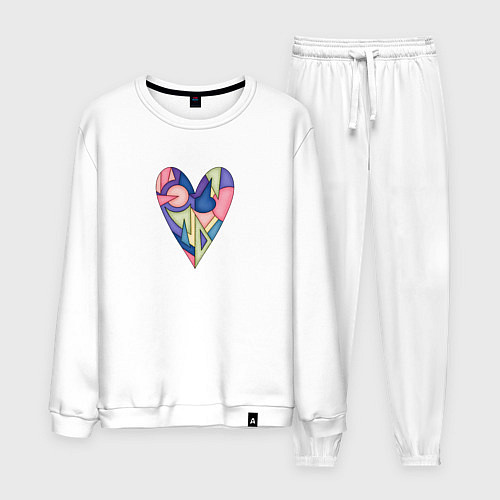 Мужской костюм Сердце - мозаика / Белый – фото 1