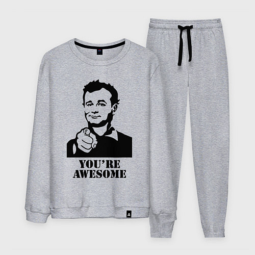 Мужской костюм Билл Мюррей - ты потрясен / Меланж – фото 1