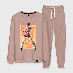 Костюм хлопковый мужской Momo Ayase, цвет: пыльно-розовый