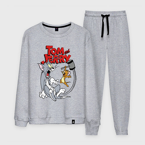 Мужской костюм Том и Джерри - кувалда / Меланж – фото 1