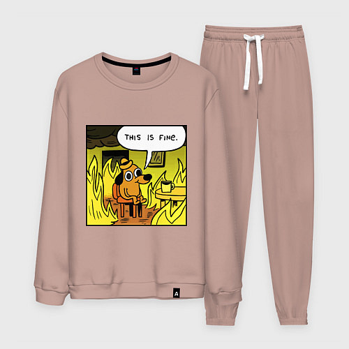 Мужской костюм Пес - все в порядке / Пыльно-розовый – фото 1