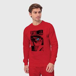 Костюм хлопковый мужской Тревожный взгляд, цвет: красный — фото 2