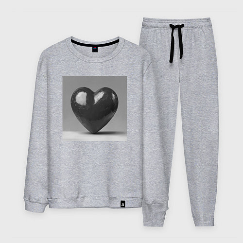 Мужской костюм Большое чёрное сердце / Меланж – фото 1