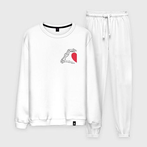 Мужской костюм Рука скелета с сердцем слева - для пары / Белый – фото 1