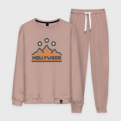 Костюм хлопковый мужской Hollywood stars, цвет: пыльно-розовый