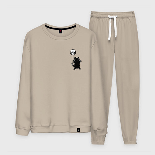 Мужской костюм Черный кот с шариком / Миндальный – фото 1