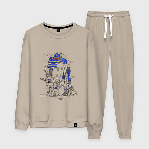 Мужской костюм R2-D2 / Миндальный – фото 1