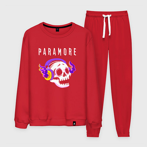 Мужской костюм Paramore - неоновый череп / Красный – фото 1