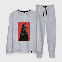 Костюм хлопковый мужской Порода Доберман - половинка пары, цвет: меланж