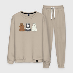 Костюм хлопковый мужской Три мишки, цвет: миндальный
