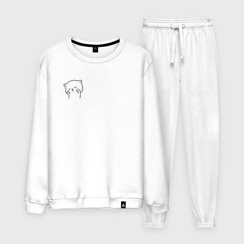 Мужской костюм Милый белый котик для пары / Белый – фото 1