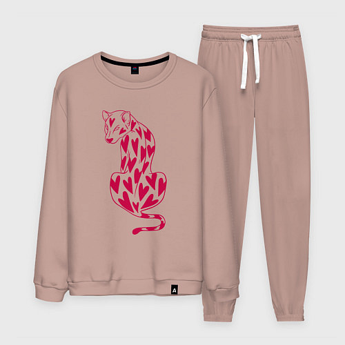 Мужской костюм Гепард в сердцах / Пыльно-розовый – фото 1