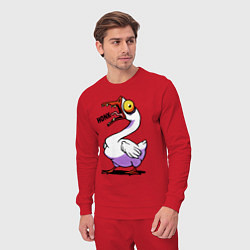 Костюм хлопковый мужской Гусь - кряк, цвет: красный — фото 2