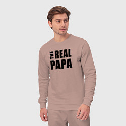 Костюм хлопковый мужской Реальный папа, цвет: пыльно-розовый — фото 2
