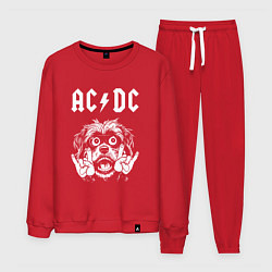 Костюм хлопковый мужской AC DC rock dog, цвет: красный