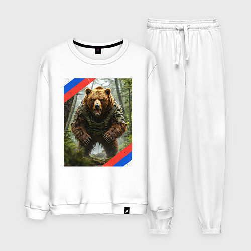 Мужской костюм Потревожили медведя / Белый – фото 1