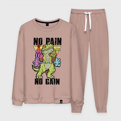 Мужской костюм T Rex GYM - no pain no gain / Пыльно-розовый – фото 1
