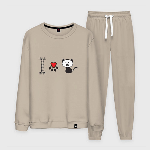 Мужской костюм Я люблю кошек / Миндальный – фото 1