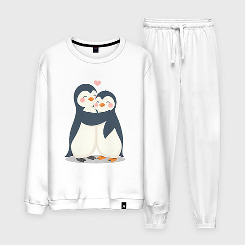 Мужской костюм Пингвинчики обнимаются / Белый – фото 1